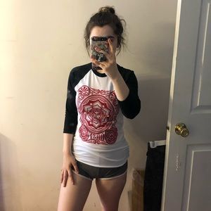 Zumiez Obey Red Tribal Print Baseball Tee